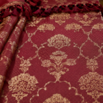 Maroon Kumarkhali silk bed cover embroidery detail