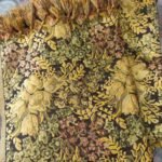 Closup AAVUNO premium golden olive floral silk embroidered king size bed cover