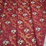 Closup AAVUNO Rose Red Floral Silk Embroidered King Size Bed Cover