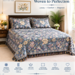 Multicolor bed cover in Bangladesh – premium Kumarkhali silk embroidered king size bed cover