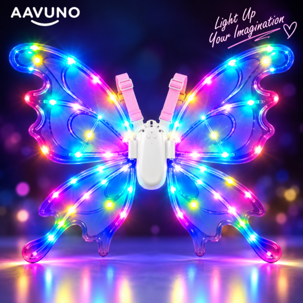 7-Color Music LED Butterfly Wings for Kids with Colourful Flashing Lights – AAVUNO