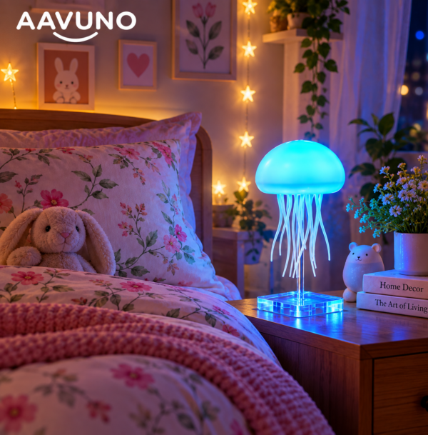 Colorful Jellyfish Lamp with acrylic base
