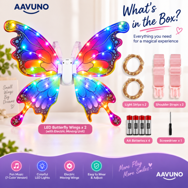Lantern LED Butterfly Wings with colorful lights for kids
