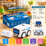 White interactive Mini Bus with obstacle avoidance and motion sensor