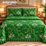 Bottle Green Embroidered Bed Cover in Bangladesh – AAVUNO